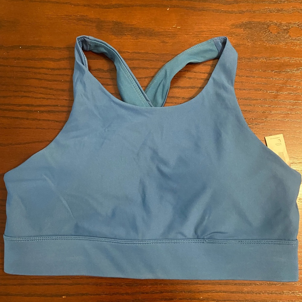 New Fabletics Sports Bra L No Bounce High Impact Blue Ocean Wave. New No tags